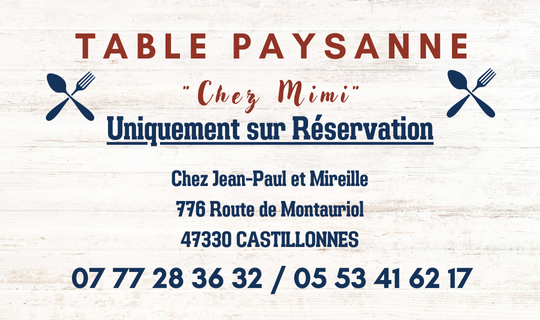 Table Paysanne Chez Mimi